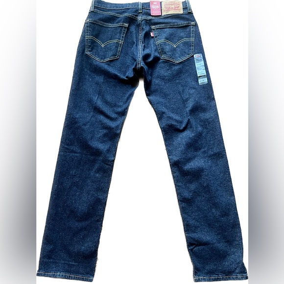 Levi’s 505 NWT 31W X 30L Dk Wash Jean Straight Leg Zip Fly Classic 5 Pocket - Picture 3 of 10